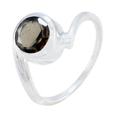 Noelia Brown Gemstone Ring in Elegant Silver Design